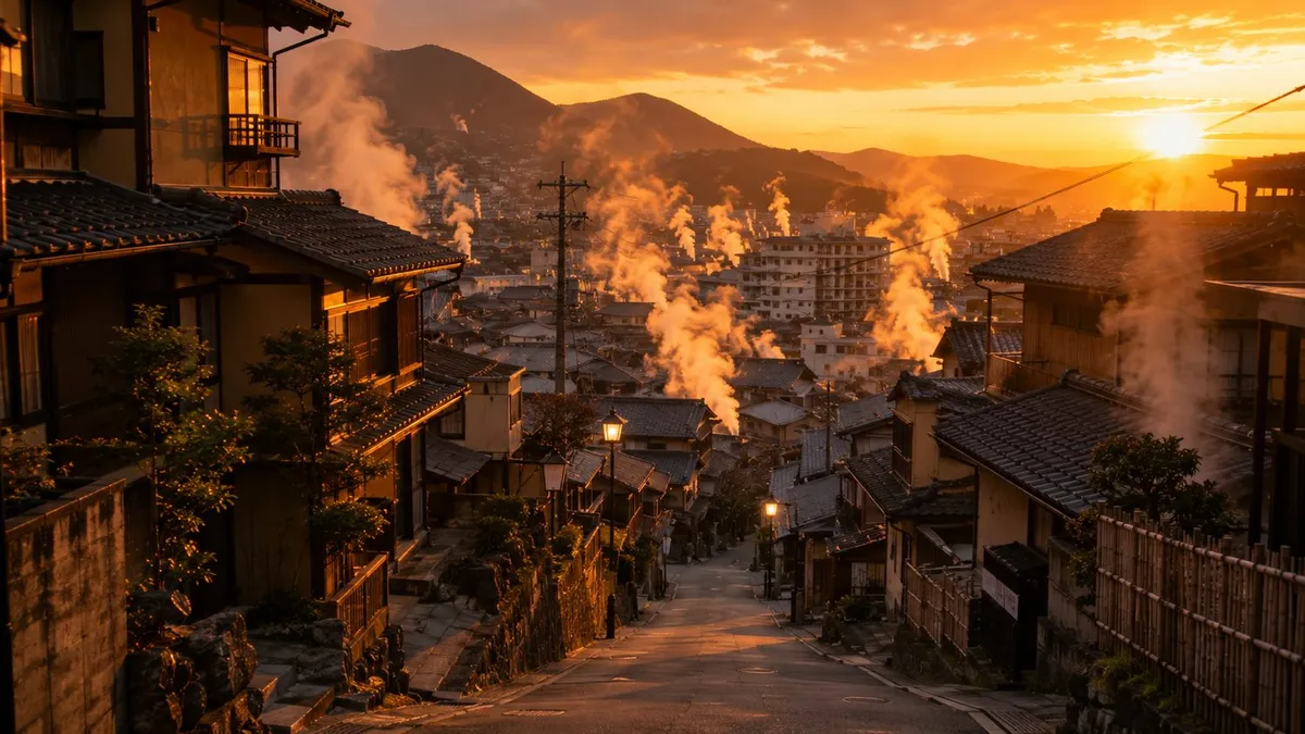 別府の日帰り旅行で地獄めぐりと温泉を回るモデルコースの風景
